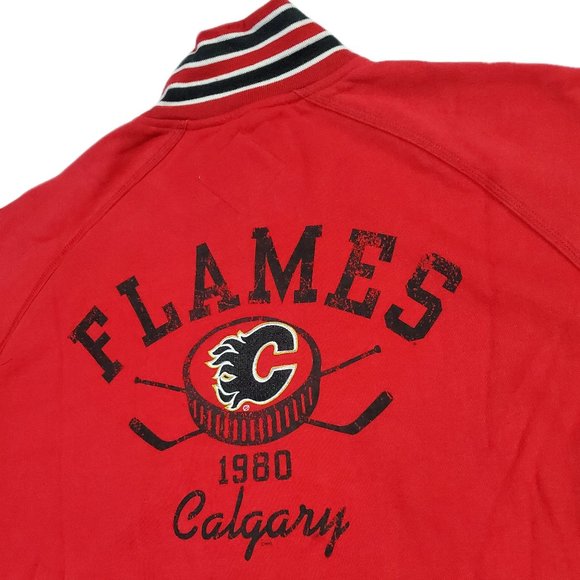 NHL Calgary Flames Red Zip up Sweater - Picture 7 of 9
